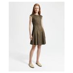 Theory Textured Linen Peplum Mini Dress Beige Clay Multi Size 2 Fit & Flare Chic Photo 2