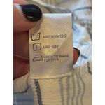 Olivaceous  Blue White and‎ Gray Striped Tie Front Button Down Blouse M Photo 8