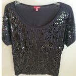 Bongo Curvy Size XL Black Sequin Front T-shirt Dressy Photo 0