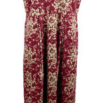 Woolrich  Maxi Dress M‎ Floral Maroon Beige Sleeveless Cotton Blend Long Photo 0