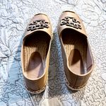 Tory Burch  Ines Leather Espadrilles Tan Logo Slip On Flats Size 8.5🧡 Photo 10