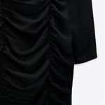 ZARA NWT   RHINESTONE DRESS WITH DRAPED NECKLINE BLACK MEDIUM Photo 3