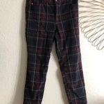 Tommy Hilfiger Y2K Emo Grunge Gothic Black red plaid flannel pants trousers mid rise skinny-Size 8/M Photo 1