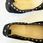 YOSI SAMRA Womens Size 7 Black Suede Gold Studded Foldable Ballet Flats Photo 3