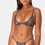 Motel Rocks NWT Taupe & Black Valter Snake Print Cheeky High Cut Bikini Bottom Photo 2