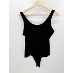 TTWELL Bodysuit Women LARGE Black Cotton Spandex Blend Stretch Sleeveless Photo 6