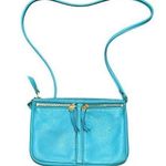 Fossil  Baby Blue Pebbled Leather Small Crossbody Bag Photo 0