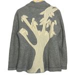 Anthropologie Rosie Neira L Tree Applique 100% Wool Cardigan Sweater Gray Lagenlook Art To Wea Photo 5