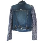 Free People Distressed Denim Jacket Womens Small Blue 90's Grunge Hipster Y2K Photo 2