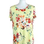 Westport Dressbarn Tee Shirt Scoop Neck Yellow Floral Women’s Size Large Photo 9