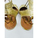 Alaïa Gold Snake Embossed Leather Platform High Heel Sandals EU 36.5 Luxury Size 6.5 Photo 3