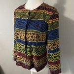 Sag Harbor Vintage 80s  Maximalist silky lightweight mixed animal print blazer 8 Photo 3