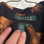 Ralph Lauren Black and Brown Equestrian Blouse with Balloon Sleeves Photo 1