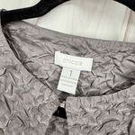 Chico's Chico’s Women’s 1 Crinkle Blouse Silver Metallic Photo 1