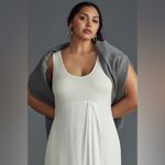 Anthropologie  White Asymmetrical Sleeveless Maxi Dress Large Photo 2