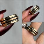 Source Unknown 3 Boho Rings Set Silver Leaves Gold Black Stripes Turquoise Howlite 5.5, 6, 6.5 Photo 13