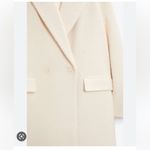 ZARA Women Double Breasted Textured Coat Oyster White Photo 3