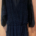 Twelfth Street by Cynthia Vincent‎ Geometric Black Silk Velvet Romper Size Large Photo 0