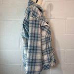 Boston Traders Women's White and Blue Plaid Shacket Shirt Jacket Photo 5