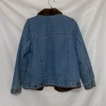 Denim&Co Blue Jacket Brown Faux Fur lining pockets Wo size smallclean condition Photo 10