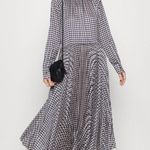 Birgitte Herskind Houndstooth Longsleeve Midi Dress Blue Size 12 Photo 0