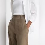 Vince Linen-Blend High-Rise Pull-On Wide Leg Pant in Moss Smoke Size L Photo 4