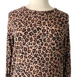 iRelax Pajama Set Jersey Knit Jogger Pant & Long Sleeve Top Leopard Women’s L/XL Brown Photo 5