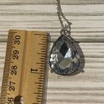 Charter Club Teardrop Pendant Necklace Silver Tone Large Faceted Crystal NWT Photo 4