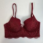 Victoria's Secret  32D Bra Body By Lined Demi Underwire Red Lace Sexy Holiday Photo 1