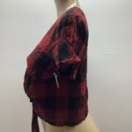 Forever 21  Size Medium Red & Black Plaid Crop Top With Front Knot. New With Tags Photo 4