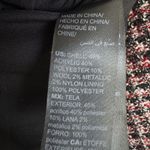 White House | Black Market WHBM Black Red Silver Tweed Fringe Moto Blazer Jacket Size 4P Zipper Career NWT Photo 10