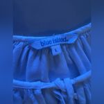 Blue Island Mini Dress Womens White Rayon Eyelet Ruffled Hem Keyhole Size L Size L Photo 13