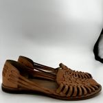 Nisolo Huarache Sandals Slip On Closed Toe Woven Leather Boho Almond Tan 9 Photo 2