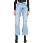 frame denim  Le High N' Tight Cropped Mini Boot Distressed Jeans Light Wash 29 Photo 1