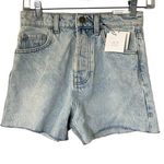 ZARA High Rise Rigid Shorts Vintage Wash Button Fly Size 2 NEW Photo 0