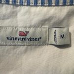 Vineyard Vines  Women's White and Navy Blue Trimmed Blouse Sz Medium Photo 2
