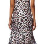 Marques Almeida Satin Midi Slip Dress Leopard Print Silver Pink Handkerchief Hem Photo 1