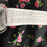 ZARA  Floral Maxi Slit Belted Skirt Black Pink Size Large Photo 5