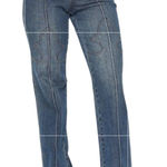 Judy Blue  High Waist Western Seam Detail Straight Denim Jeans 88841 Cowboy Photo 0