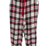 Old Navy women's flannel pajama joggers large tartan plaid holiday red white NEW Photo 0