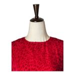 The Kooples Dress Women Large Red Velvet Animal Print Puff Sleeve Mini Party Photo 4