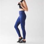 Lululemon Like Nothing 7/8 Tight Antique Paisley Sapphire Blue Black Photo 5