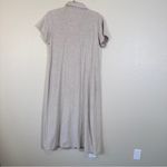 Vintage Beige Pleated Button Down Midi Dress Womens M Casual 90s Preppy Fall Tan Size M Photo 2
