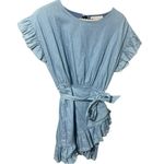 The Impeccable Pig Chambray Wrap Mini Dress Medium Photo 3