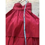 B. Smart Burgundy Satin High-Low Formal Prom Cocktail Evening Gown VNeck Satin 15 Photo 7