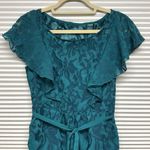 Moulinette Soeurs Anthropologie NWT Teal Green Fluttered Scrollwork Mini Dress Photo 3