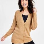 INC International Concepts Women's Sequined Long Button Up Cardigan Size L Tan Size L Photo 0