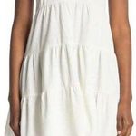 Elodie White Ribbed Tiered Mini Dress Size Photo 0