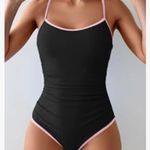 Eomenie. Women's One Piece Swimsuit Tummy Control Slimming Bathing Suit Color Block Spaghetti Strap Photo 3