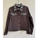 Christine Alexander Women's Brown Rhinestone Western Jean Jacket Size M Medium Photo 1